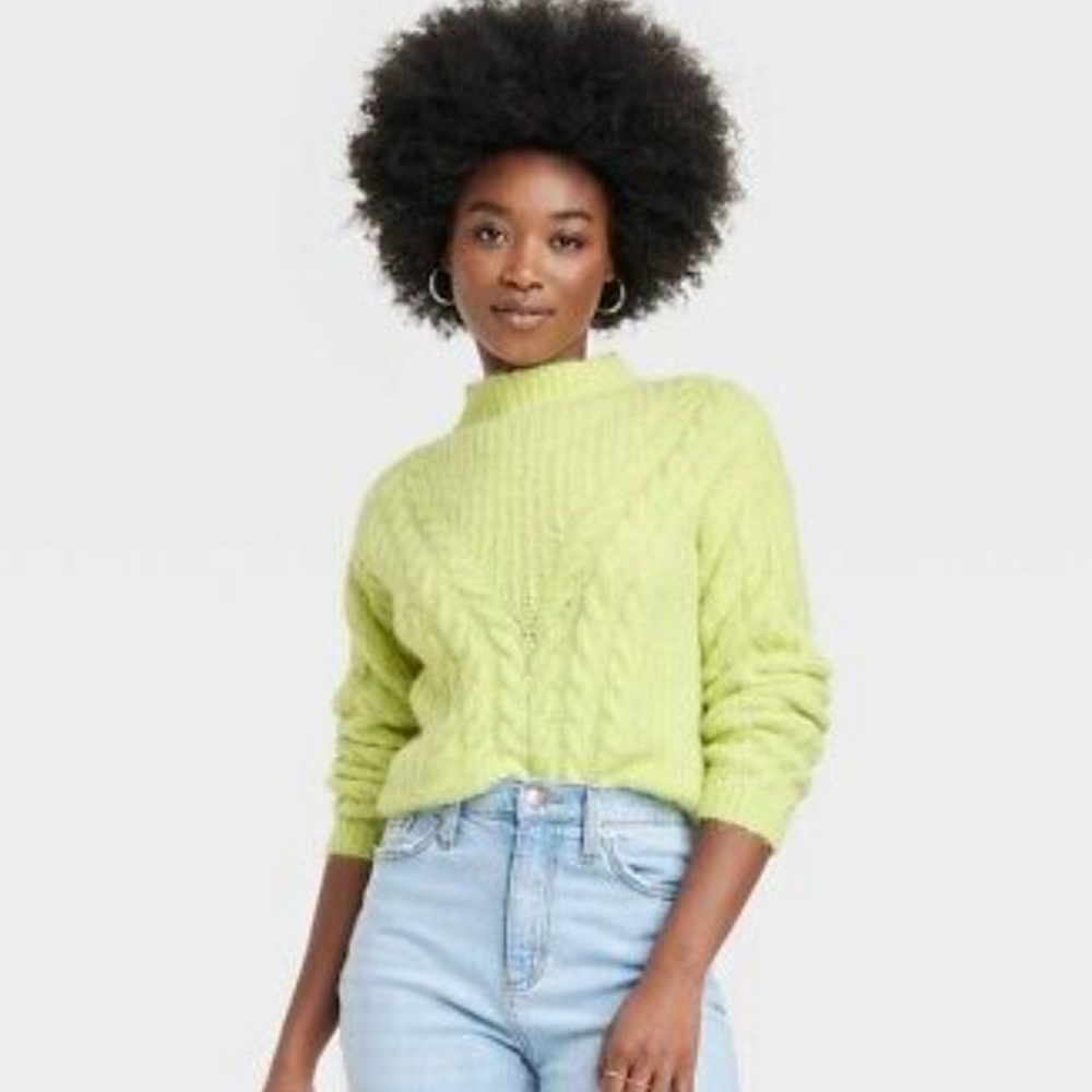 Universal Thread Lime Green Turtleneck Sweater - image 1